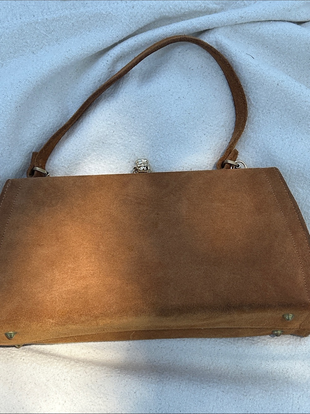 VINTAGE COPPER Brown Suede Arm Bag - Picture 4 of 7